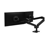 Ergotron LX Pro - Kit de montage (double bras) - modulaire - pour 2 écrans LCD - côte à côte - aluminium - noir - Taille d'écran : jusqu'à 27 pouces - montrable sur bureau Noir G