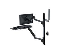 Ergotron LX Pro - Kit de montage (2 bras, 2 rallonges, tiroir à clavier, plateau de souris coulissant, porte-souris, 2 bases de montage mural, rail mural 34 pouces, fixation murale, 2 chaînes de câble
