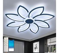 LXAOTZG 8 Pétales Plafonnier LED Dimmable 72W Luminaire Plafonnier Salon Télécommande APP 3000k-6500k 90cm Lampe de plafond Fonction mémoire Salle à manger Luminaire pour Chambre Plafond