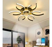 LXAOTZG Lustre Ventilateur Plafond Fleurs avec Télécommande LED Dimmable Moteur DC Réversible Fonction Mémoire Silencieux Calme pour Chambre À Coucher Salon Plafonnier