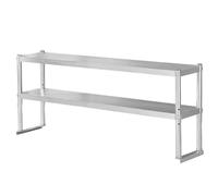 LXBAMKEA Étagère Supérieure À 1/2/3 Niveaux Acier Inoxydable pour Table De Travail Et De Préparation, Étagère Rangement Professionnelle Et Réglable pour Cuisines Restaurants Garages(90x30x60cm)