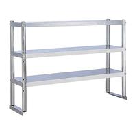 LXBAMKEA Étagère Supérieure À 1/2/3 Niveaux Acier Inoxydable pour Table De Travail Et De Préparation, Étagère Rangement Professionnelle Et Réglable pour Cuisines Restaurants Garages(120x30x80cm(A))