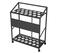 LXBAMKEA Porte-queues De Billard 10/20 Trous Support Sur Pied, Porte-queues De Billard Avec Grille En Acier Au Fond, Familles Clubs Salles De Billard Bars Râteliers À Queues(Black,57x27x70cm)