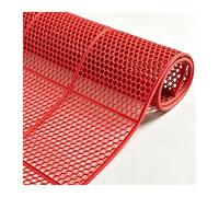 LXBAMKEA Tapis De Sol Drainant, Revêtement Antidérapant En Rouleau, Usage Intérieur Usage Extérieur Salle De Bain Piscine Cuisine Restaurant Jardin, Drainage Tapis De Sol En Caoutchouc(Red-A,0.9x1.5m)