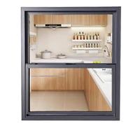 LXBAMKEA Vertical Abri Utilitaire Fenêtre Coulissante, Verre Trempé Fenêtre De Concession, Maison Cuisine Chariot De Snacks Mobile Ventilation Fenêtres, Fenêtre De Service(50x130cm/19.69x51.18in)