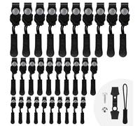 LXBCTOP Kit de réparation universel de fermeture éclair, 30 tirettes de rechange pour fermeture éclair, 3 tailles de tirettes de fermeture éclair, extension amovible, fixation instantanée de fermeture