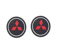 LXBSXY Lot de 2 Dessous de Verre de Voiture pour Mitsubishi ASX/ASX SUV, Crossover 2010-2024, Dessous de Verre Antidérapants en Silicone pour Voiture Épais Coaster Voiture Accessoires de Voiture,A