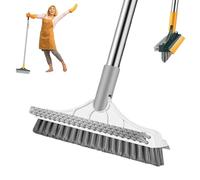 LXCJZY Bloame Cleaning Brush, 3 in 1 Floor Scrub Brush with Squeegee, Multifunction Floor Brush, 180° Rotating Long Handle Soft Scraper for Cleaning Bathroom Glass Patio Kitchen (White)