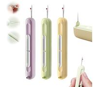 LXCJZY Chiclify Needle Threader, 2-in-1 Needle Threader & Seam Ripper Tool, Quilting Supplies Sewing Kit, Automatic Needle Threaders for Hand Sewing (3PCS)
