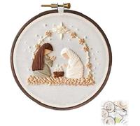 LXCJZY Christmas Embroidery Kit,Christmas Cross Stitch Kits DIY Embroidery Kit,for Christmas Embroidery Kits for Adults Beginners Starter (F)