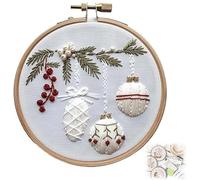 LXCJZY Christmas Embroidery Kit,Christmas Cross Stitch Kits DIY Embroidery Kit,for Christmas Embroidery Kits for Adults Beginners Starter (E)