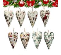 LXCJZY DIY Heart Embroidery Christmas Decoration,Hand Embroidery Xmas Trees Hanging Ornament, Christmas Heart Embroidery Kit, Christmas Embroidery kit for Beginners (8PCS)