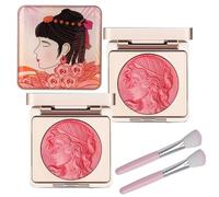LXCJZY Embossed Smooth Powder Blush Palette For Cheeks, Embossed Girl Blush for Cheeks,Matte Face Powder Blush Palette, Natural Makeup,Radiant Finish (2Pcs Pink, One Size)