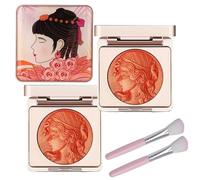 LXCJZY Embossed Smooth Powder Blush Palette For Cheeks, Embossed Girl Blush for Cheeks,Matte Face Powder Blush Palette, Natural Makeup,Radiant Finish (2Pcs Orange, One Size)