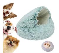 LXCJZY Lapcatz Nest Bed,Cat Cave Bed,Beds for Indoor Cats Cave & Calming Dog Beds, Semi-Enclosed Pet Nest,Cat Cave Bed,Anti-Slip Faux Fur Fluffy Coved Bed (Green-Short Velvet, 15.7in)