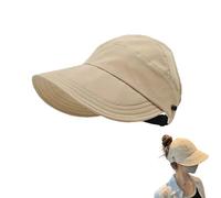LXCJZY Outdoor Uv Protection Hollow Top Sun Hat,Women's Outdoor Uv Protection Hollow Top Wide Brim Sun Hat,Quick Dryin (khaki)