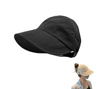 LXCJZY Outdoor Uv Protection Hollow Top Sun Hat,Women's Outdoor Uv Protection Hollow Top Wide Brim Sun Hat,Quick Dryin (Black)