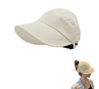 LXCJZY Outdoor Uv Protection Hollow Top Sun Hat,Women's Outdoor Uv Protection Hollow Top Wide Brim Sun Hat,Quick Dryin (Beige)