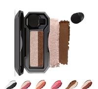 LXCJZY Perfect Dual Color Eyeshadow, Dual Color Eyeshadow Plate,Eyeshadow Makeup, Portable Two Tone Eyeshadow, Eye Glitter Makeup, Highly Pigmented Eyeshadow, Waterproof (Earth, One Size)