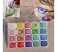LXCJZY Set de Peinture Aquarelle Changeante, Forestey Couleurs Métalliques et Paillettes, Boîte de Peinture Solide pour Enfants, Adultes, Débutants et Artistes (A)