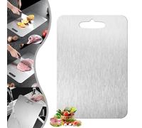 LXCJZY Titanium Cutting Board, 100% Titanium Board - Cutting Edge Hygiene, 304 Stainless Steel Double-Sided Food Grade Cutting Board, Premium Titanium Cutting Board For Kitchen (34 * 23cm)