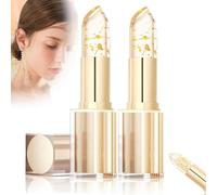 LXCJZY Transferproof Color Changing Lipstick, Color Changing Lipstick Gold Foil for Women, Moisturizing Glossy Shine Lip Gloss, Long Lasting 24 Hours, Deep Nourishing (2pcs, 3.5g)