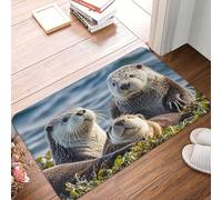 LXCNQFN Paillasson d'entrée antidérapant pour entrée, loutres de mer, paillasson d'intérieur et d'extérieur, tapis de bienvenue, tapis d'entrée absorbant pour chambre à coucher, cuisine, porche