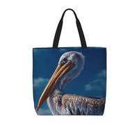 LXCNQFN Sac fourre-tout pour femme - Motif roses rouges - Sac d'épicerie pliable et réutilisable, Pélican Oiseau Bleu Mer Ciel, Taille unique