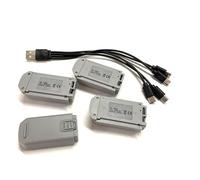 LXCOZED Batterie I1 pour Drone Pro GT3 RC, 3,7 V, 1800 mAh, pour Mini-Drone V66, Accessoires pour quadricoptère CZ06 D16(Gray 4pcs and wire)