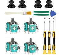 LxcshLjx Analog Joysticks Repair Kit, 4PCS Joysticks Replacement Parts for Xbox One S/X Controller, ThumbSticks Drift Fixing Parts with T6 T8 T10 Screwdriver Tools Kit, 3D Joystick Parts Analog Caps
