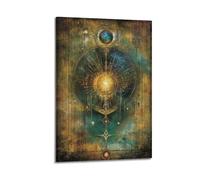 LXDSTK Impression sur toile abstraite minimaliste - Poster surréalisme cosmique avec soleil et planètes - Décoration murale - 30 x 45 cm