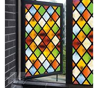 LXDWEI Église européenne Fenêtre Film Intimité et Protection Contre la Lumière Décoratif Auto-Adhésif Autocollant de Fenêtre Aspect Givré Statique pour Bureau à Domicile (40x120cm)