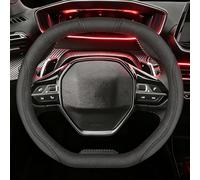 LXFDAFA Couvre-Volant pour Peugeot Partner Van 2018-2024 2025 2026 Housse de Volant en Cuir Microfibre Accessoire de Protection Confortable Antidérapant,Black B