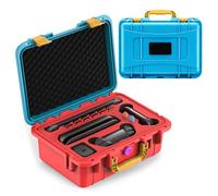LXFEIFANTECH Waterproof Large Carrying Case Compatible with Nintendo Switch 2, Professional Hard Travel Protective Case Stores 12 Game Cards, All in One Storage Organizer for Accessories, Orange&Blue