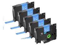 LXfOtG Black Compatible 5pk sur Bande d'étiquette de 12 mm Blanc Compatible avec Les imprimantes d'étiquette H110 TZE-231 TZ 131 631 241(5PK White on Blue)