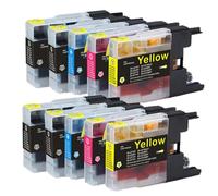 LXfOtG Cartouche à Encre Compatible Compatible avec LC1280 LC1280XL LC1240 LC1240XL LC1220XL Fonctionne avec DCPJ525W DCP925DW MFCJ430W J625DW J6510DW(4BK 2C 2Y 2M)