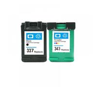 LXfOtG Cartouches à Encre Compatible avec 343 337 Compatible avec Photosmart 2575 8050 C4180 D5160 DeskJet 6940 D4160(1BK 1COLOR)