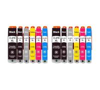 LXfOtG Cartouches d'encre de 6 Couleurs Compatible avec Le Remplacement PGI-270 CLI-271 Compatible avec 270xl 271xl Compatible avec Les imprimantes MG7720 TS8020 TS9020 TS5020(6Color 2set)