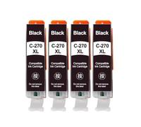 LXfOtG Cartouches d'encre de 6 Couleurs Compatible avec Le Remplacement PGI-270 CLI-271 Compatible avec 270xl 271xl Compatible avec Les imprimantes MG7720 TS8020 TS9020 TS5020(4PCS BK)
