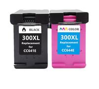 LXfOtG Cartouches d'encre de Remplacement 300xl compatibles avec 300 300xl Compatible avec Deskjet F4280 F4580 D2560 D2660 D5560 et Photosmart 100 110 120 C4680(1bk and 1color)