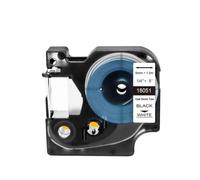 LXfOtG Étiquettes de la Bande de Caoutchouc compatibles avec Un Tube Thermique 6 mm, 9 mm 12 mm 19mm 18058 1 pièce Fonctionne avec 5000 5200 6500 6000 4200 Modèles Noir sur Jaune(6mm Black on White)