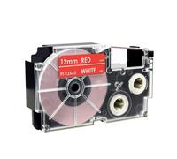 LXfOtG Ribbon imprimante à 18 Couleurs 12 mm Compatible avec XR12We Remplacement Compatible avec la Machine d'étiquetage KL-60 KL-120 KL-820(White on Red)