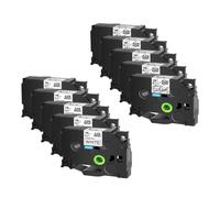 LXfOtG Ruban d'étiquette Compatible Compatible avec Les imprimantes 12 mm 18 mm 10 Pack Noir sur Blanc Noir sur Claire Compatible avec Tze-131 231(18mm)