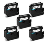 LXfOtG Tape d'étiquette 5/10 Pack Compatible avec M-K231 MK231 131 431 Noir sur Blanc 12 mm Compatible avec PT70BM PTM95 PT90 PT55BM Makers(5PK Black on Blue)