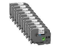 LXfOtG Tapes d'étiquette 12 mm Adhésif Fort Compatible avec Les Fabricants d'étiquettes TZE S231 S131 S631 SM931 510 Pack(10PK Black on White)