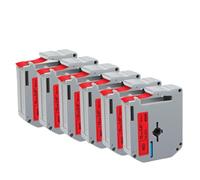LXfOtG Tapis d'étiquette Compatible 12 mm MK-231 4~6pk Noir sur Blanc Fonctionne avec PT-65 PT-70 PT-80 PT-M95 Makers(6PKBlack on Red)