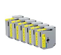 LXfOtG Tapis d'étiquette Compatible 12 mm MK-231 4~6pk Noir sur Blanc Fonctionne avec PT-65 PT-70 PT-80 PT-M95 Makers(6PKBlack on Yellow)