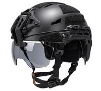 LXGXFNB Casque Tactique Paintball Set Visière Claire Cosplay Jeu de Rôle | Réglage Rapide Suspension Rembourrée Aération Lentille Relevable for Activités Terrain Événements Extérieurs