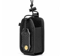 LXGXFNB Pochette Radio Molle, Étui Talkie-Walkie avec Ceinture Accès Rapide | Panneau Effet Fibre De Carbone, Maintien Élastique, Bouton Laiton, Fermeture Auto-agrippante Et Passants Arrière