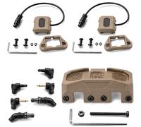 LXGXFNB Pressostat Tactique à 3 Boutons avec Six Bouchons remplaçables | For Rails Picatinny 20mm et M LOK Commande Double Séparée ou Simultanée Câbles Orientables Gauche Droite